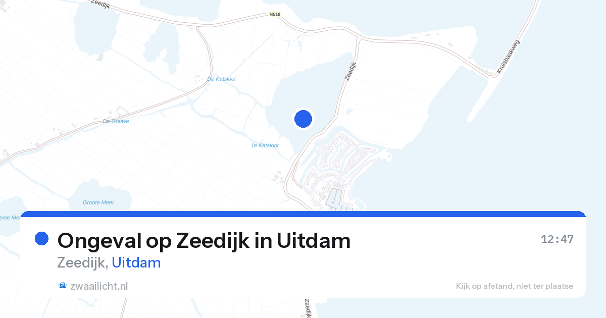 Ongeval op Zeedijk in Uitdam — 28 aug 2026