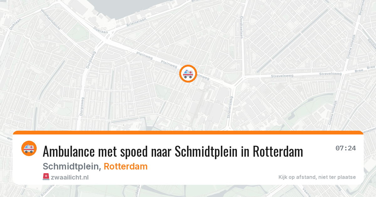 Ambulance met spoed naar Schmidtplein in Rotterdam — 8 jul 2026