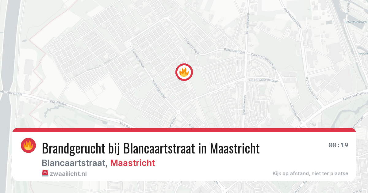 Brandgerucht bij Blancaartstraat in Maastricht — 17 mei 2026