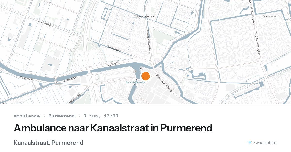 Ambulance naar Kanaalstraat in Purmerend — 9 jun 2026