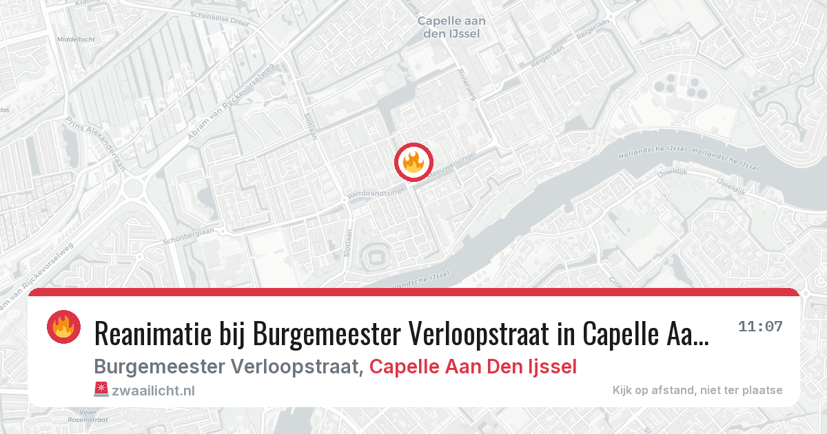 Reanimatie bij Burgemeester Verloopstraat in Capelle Aan Den Ijssel — 30 jun 2026