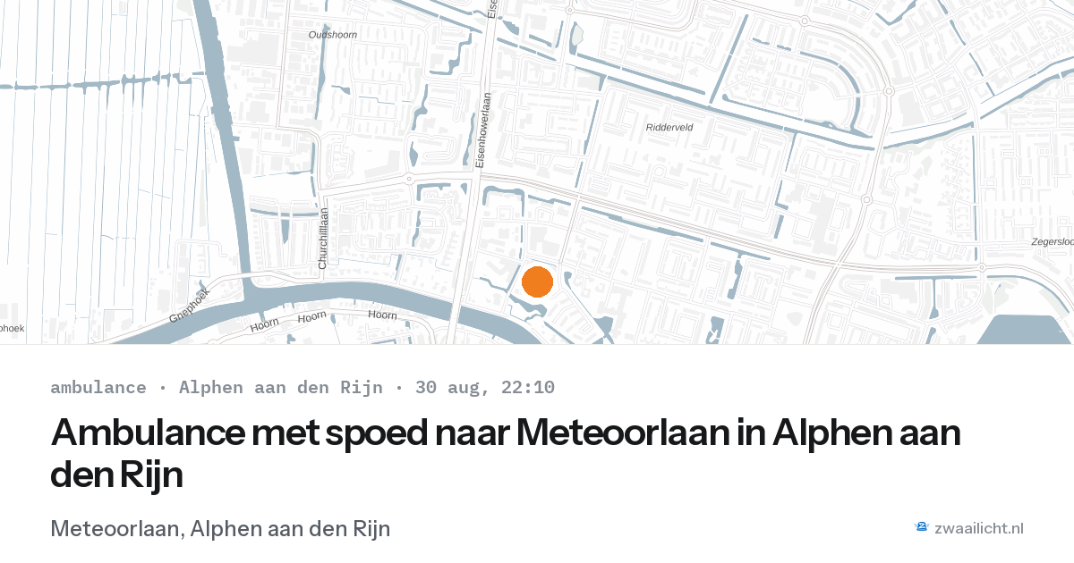 Ambulance met spoed naar Meteoorlaan in Alphen aan den Rijn — 30 aug 2026