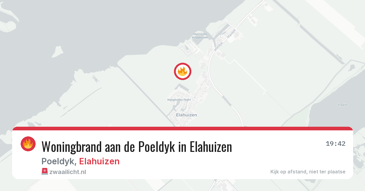 Woningbrand aan de Poeldyk in Elahuizen — 24 jun 2026