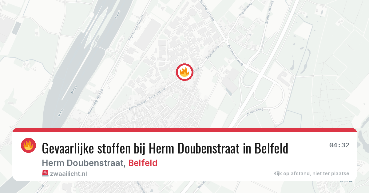 Gevaarlijke stoffen bij Herm Doubenstraat in Belfeld — 7 mei 2026