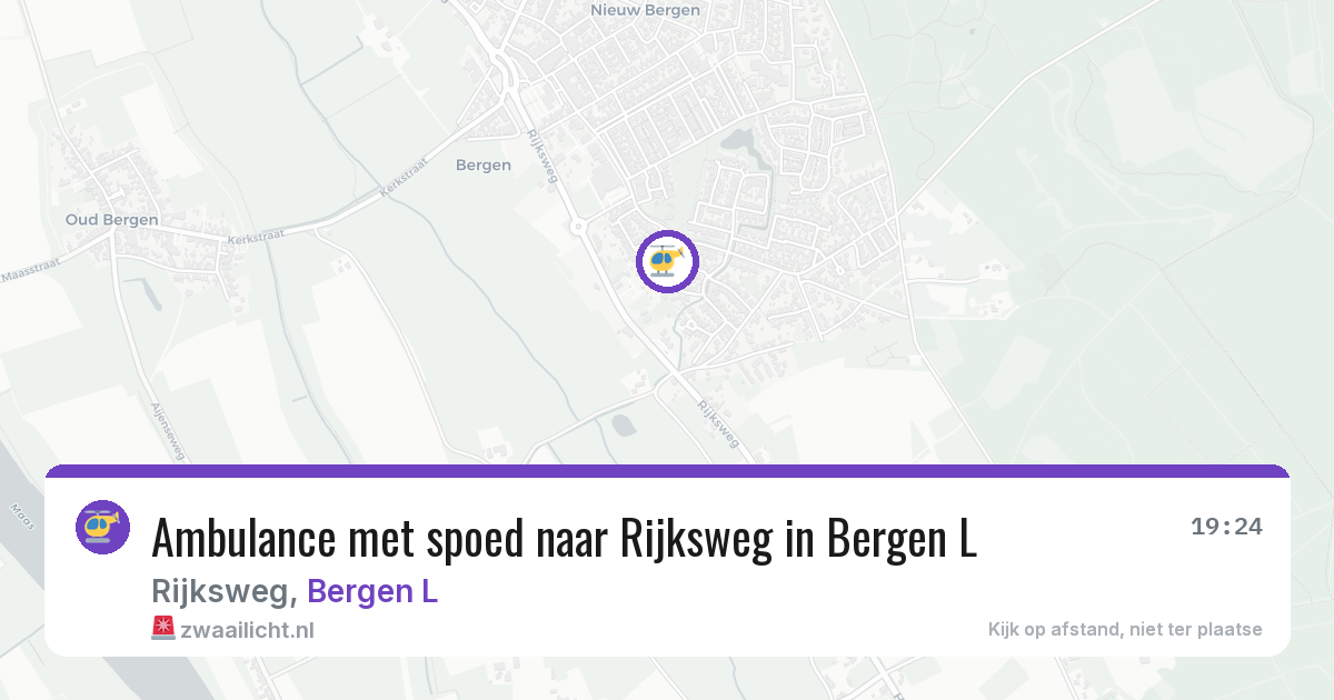 Ambulance met spoed naar Rijksweg in Bergen L — 17 jun 2026