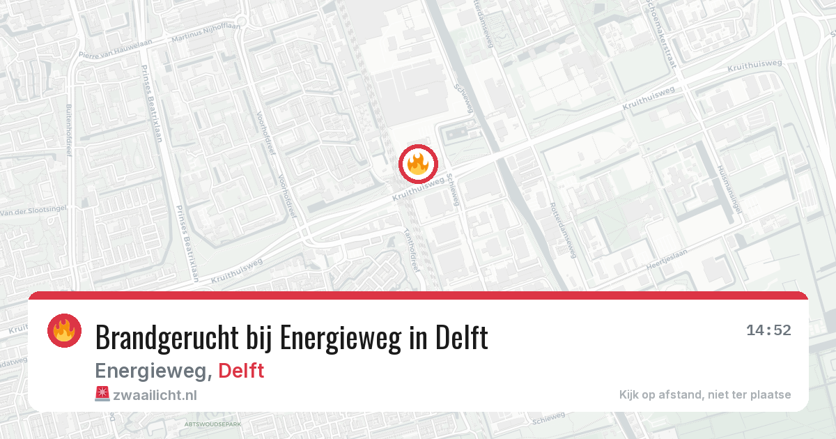 Brandgerucht bij Energieweg in Delft — 11 jul 2026