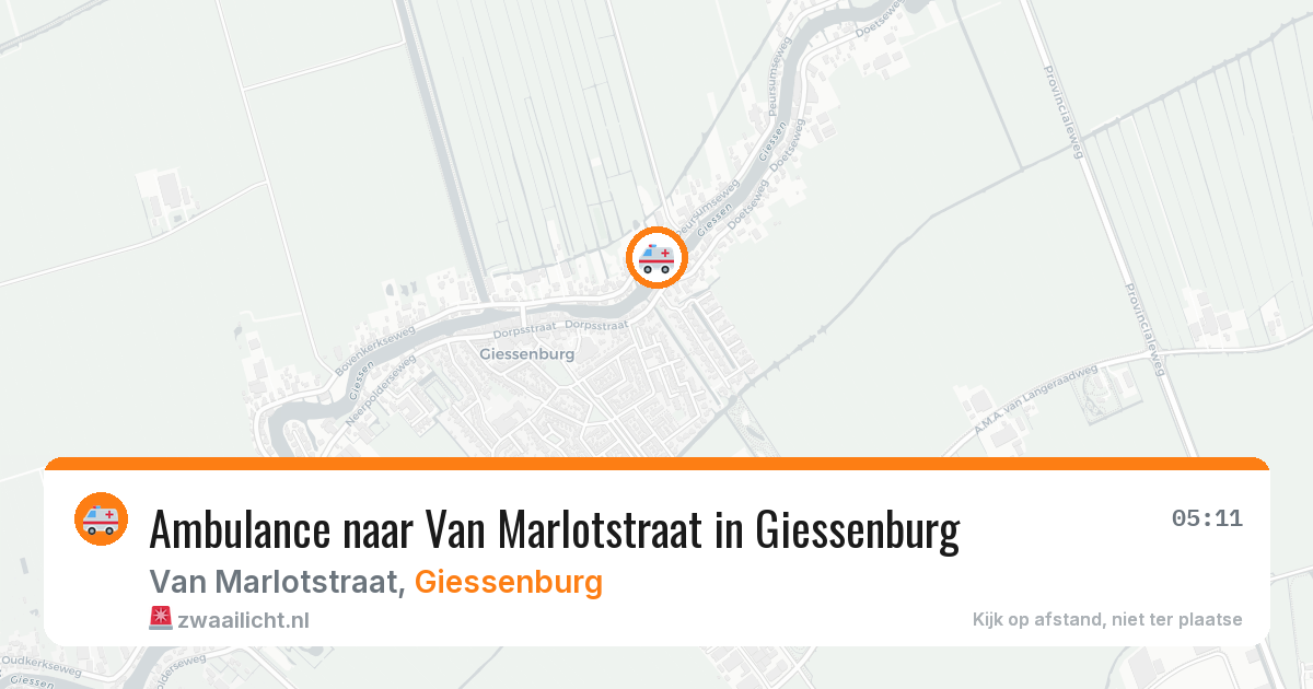 Ambulance naar Van Marlotstraat in Giessenburg — 1 aug 2026