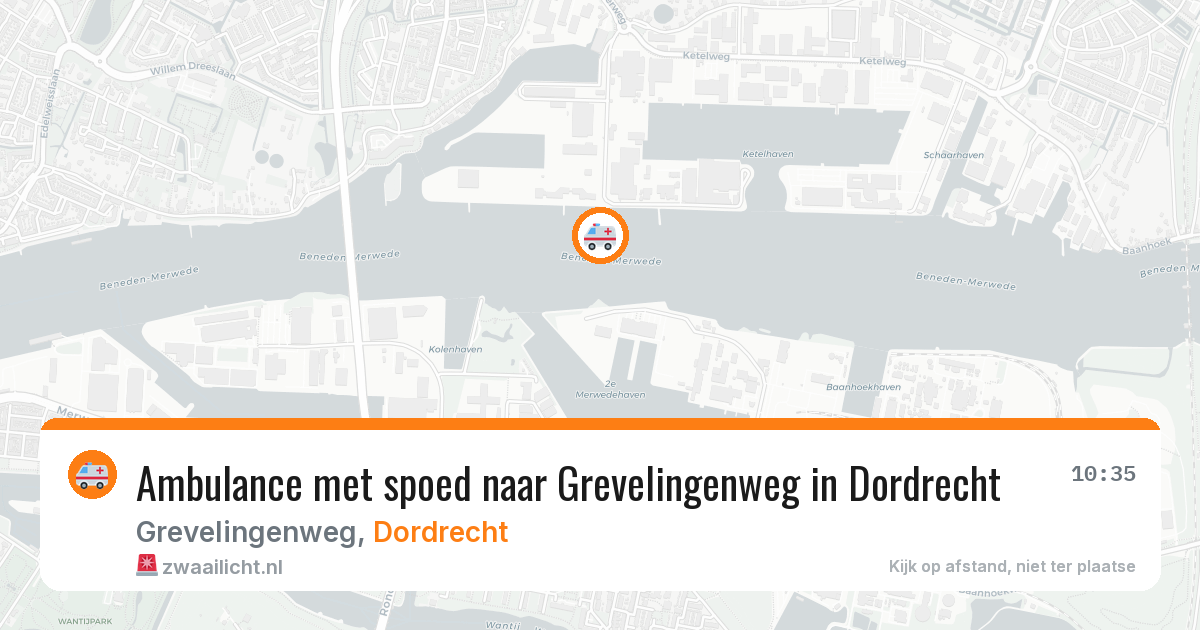 Ambulance met spoed naar Grevelingenweg in Dordrecht — 4 aug 2026