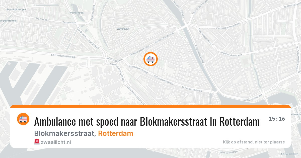 Ambulance met spoed naar Blokmakersstraat in Rotterdam — 24 mei 2026
