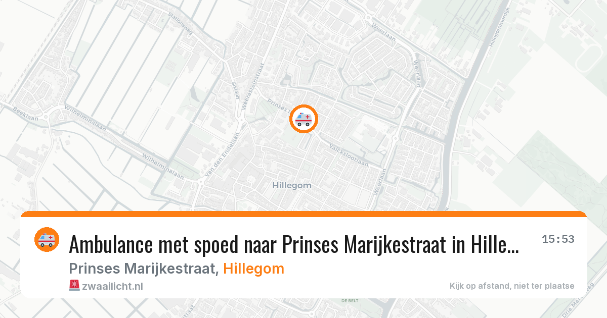 Ambulance met spoed naar Prinses Marijkestraat in Hillegom — 24 jun 2026