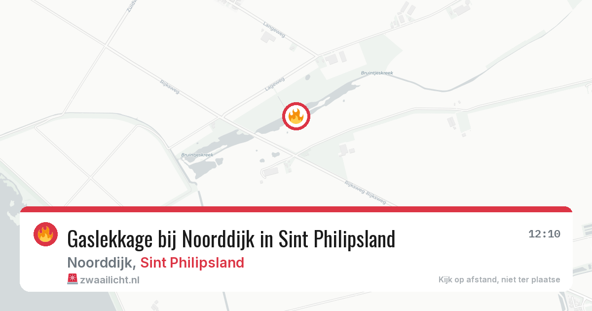 Gaslekkage bij Noorddijk in Sint Philipsland — 1 jul 2026
