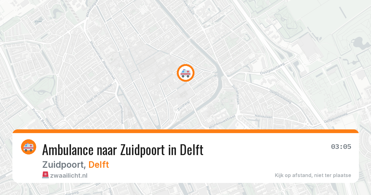 Ambulance naar Zuidpoort in Delft — 22 mrt 2026
