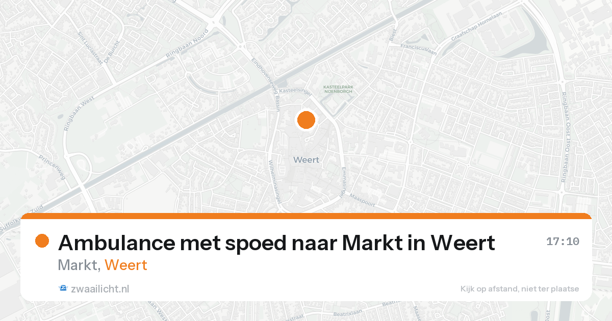 Ambulance met spoed naar Markt in Weert — 23 aug 2026