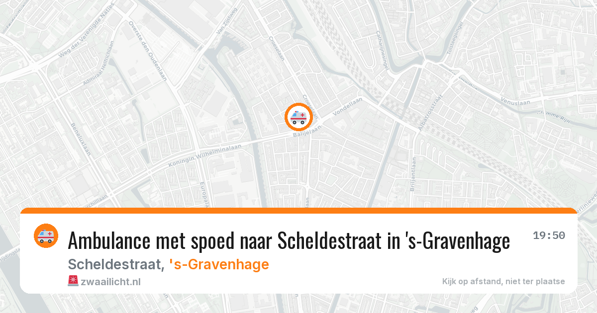 Ambulance met spoed naar Scheldestraat in 's-Gravenhage — 18 mrt 2026