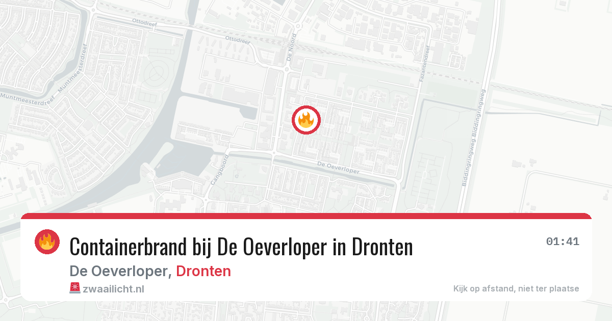 Containerbrand bij De Oeverloper in Dronten — 26 apr 2026