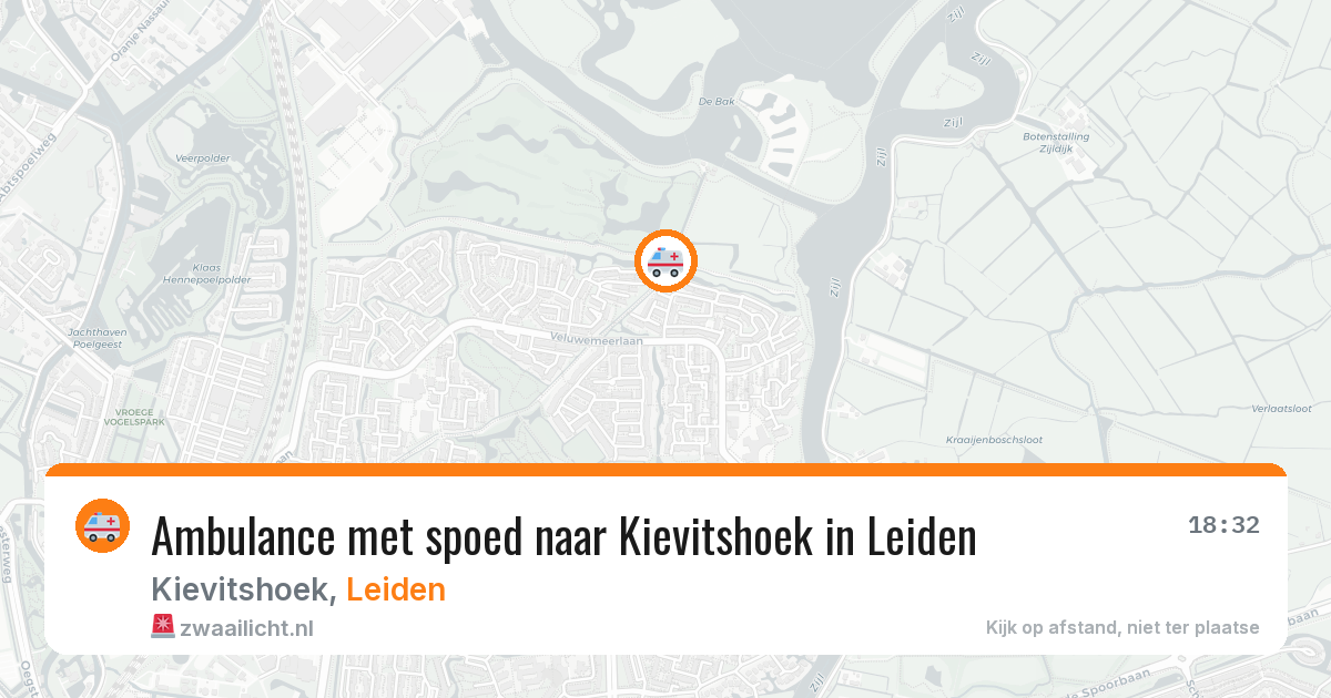 Ambulance met spoed naar Kievitshoek in Leiden — 7 aug 2026
