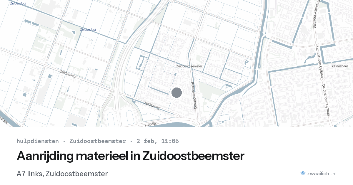 Aanrijding materieel in Zuidoostbeemster — 2 feb 2026