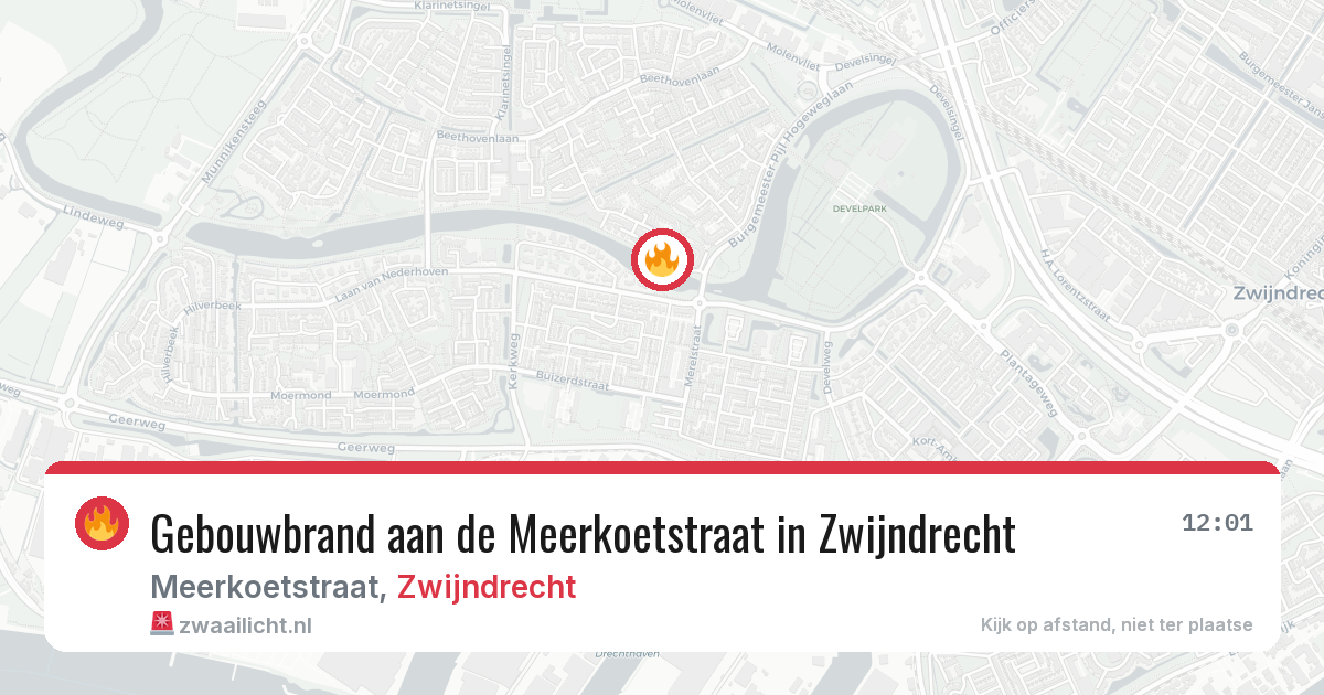 Gebouwbrand aan de Meerkoetstraat in Zwijndrecht — 8 mei 2026