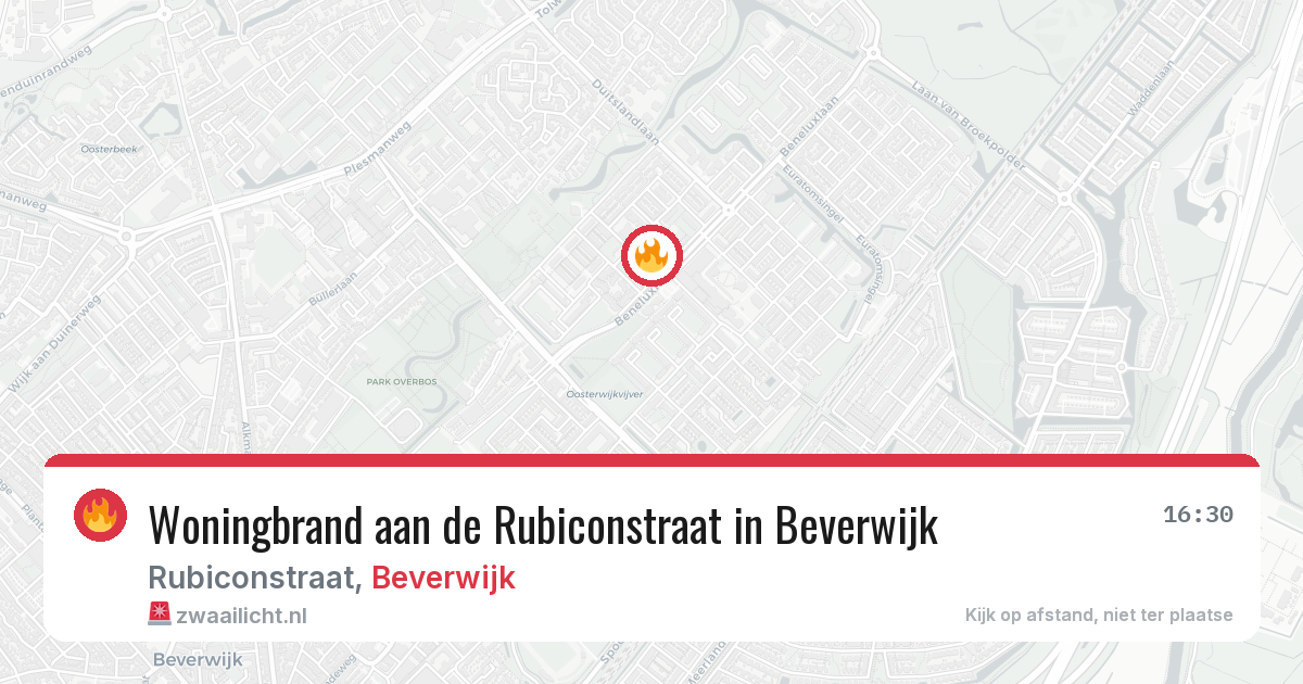 Woningbrand aan de Rubiconstraat in Beverwijk — 14 jul 2026