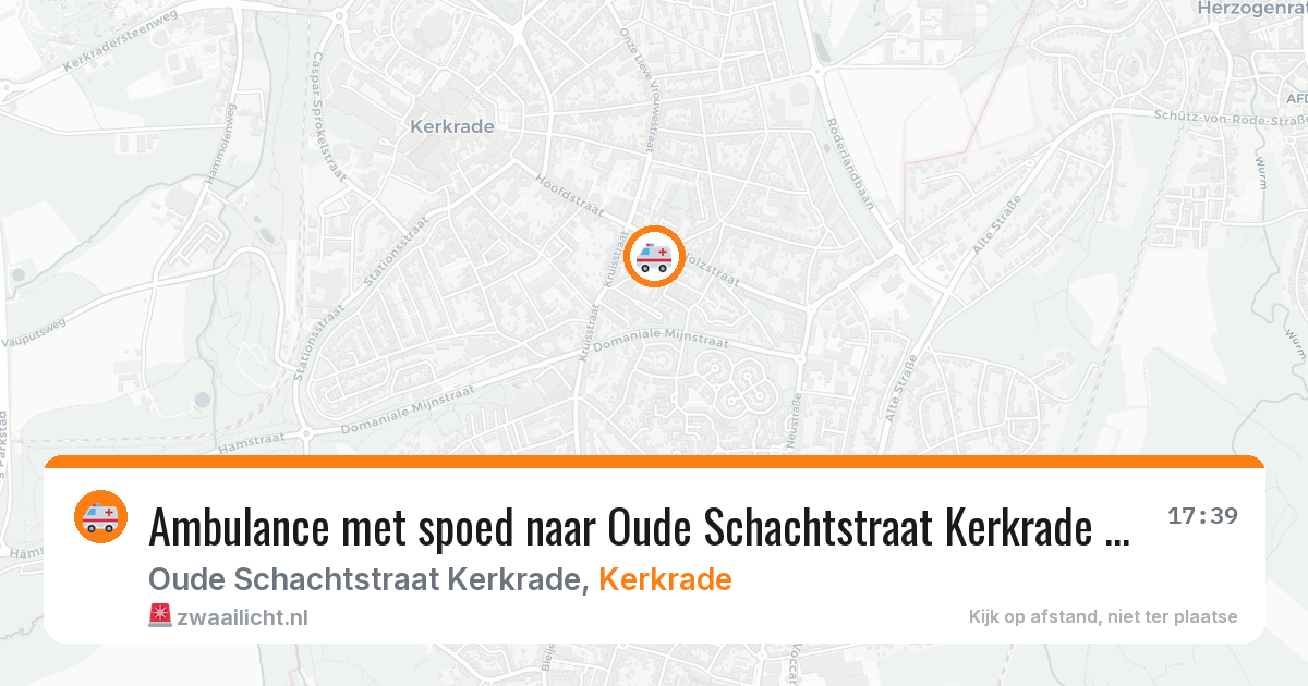 Ambulance met spoed naar Oude Schachtstraat Kerkrade in Kerkrade — 5 aug 2026