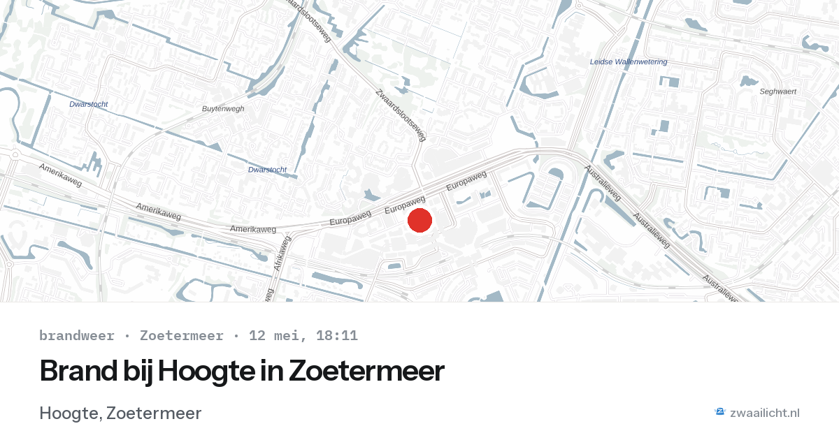 Brand bij Hoogte in Zoetermeer — 12 mei 2026