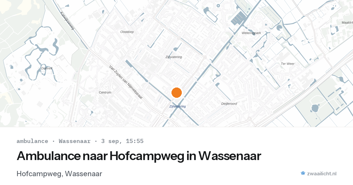 Ambulance naar Hofcampweg in Wassenaar — 3 sep 2026