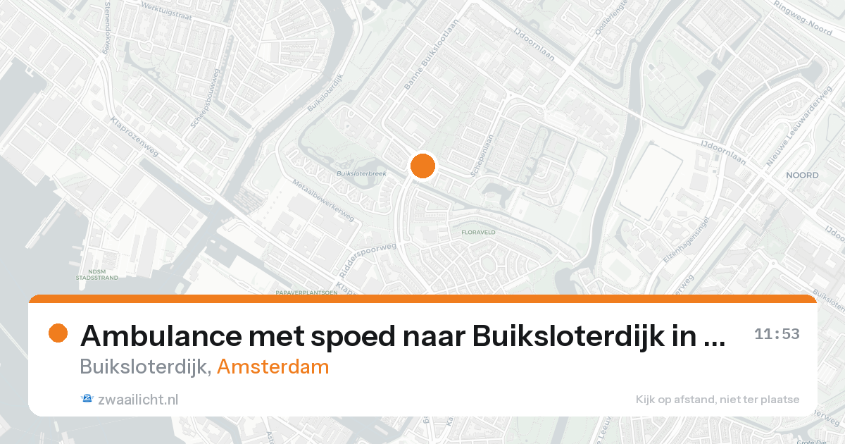 Ambulance met spoed naar Buiksloterdijk in Amsterdam — 25 aug 2026