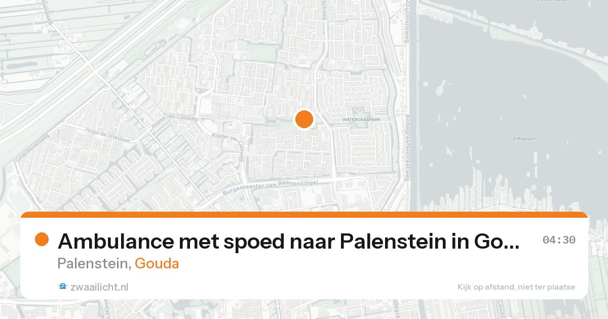 Ambulance met spoed naar Palenstein in Gouda — 15 aug 2026
