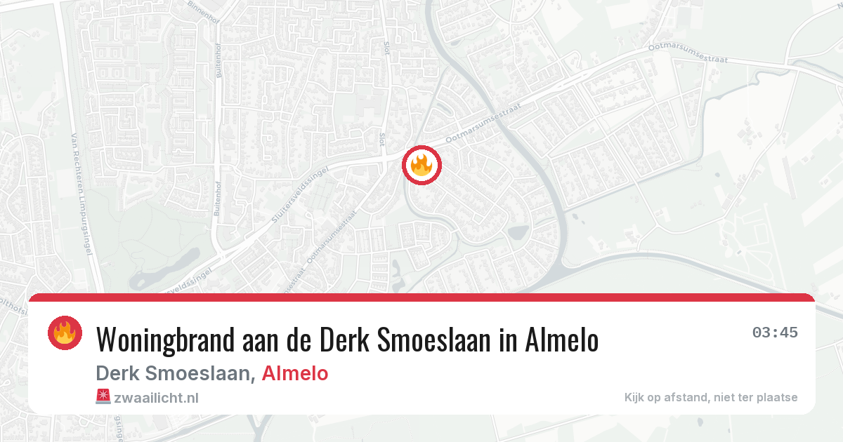 Woningbrand aan de Derk Smoeslaan in Almelo — 16 jun 2026