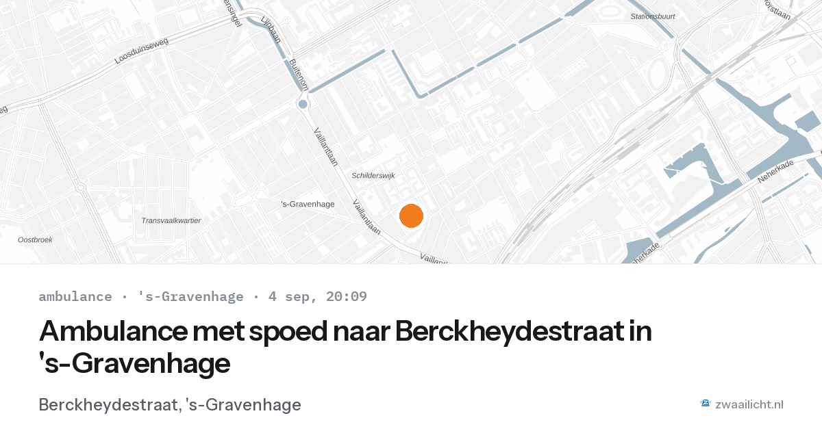 Ambulance met spoed naar Berckheydestraat in 's-Gravenhage — 4 sep 2026