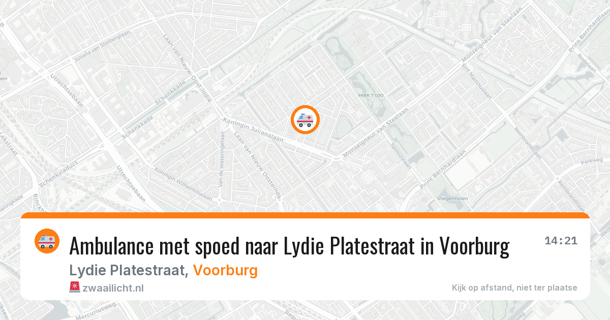 Ambulance met spoed naar Lydie Platestraat in Voorburg — 6 jun 2026