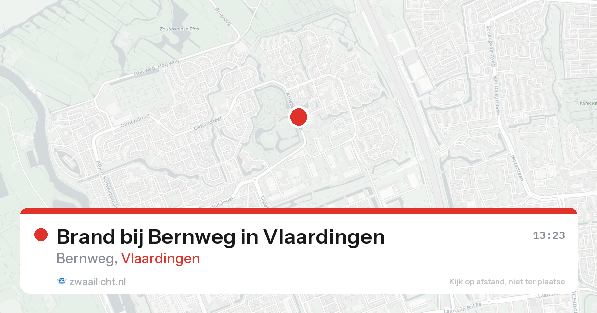 Brand bij Bernweg in Vlaardingen — 24 aug 2026