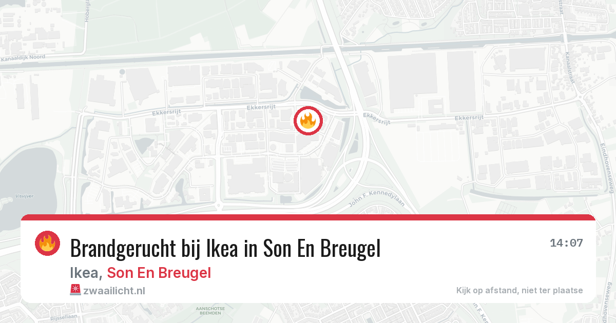 Brandgerucht bij Ikea in Son En Breugel — 20 mei 2026