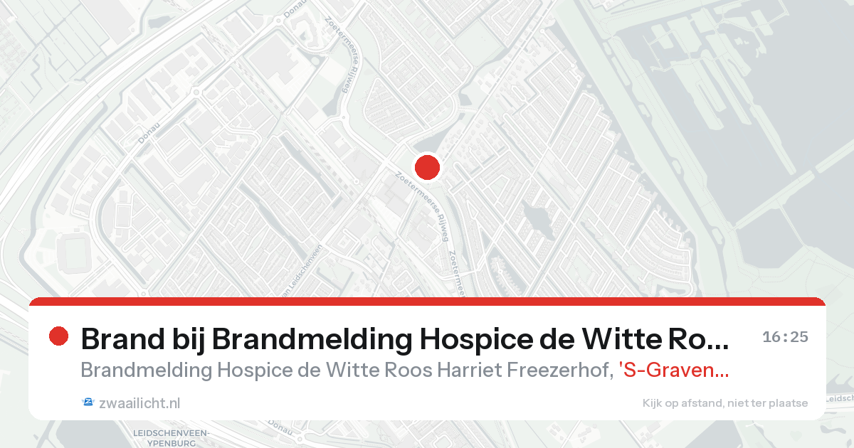 Brand bij Brandmelding Hospice de Witte Roos Harriet Freezerhof in 'S-Gravenhage — 20 aug 2026