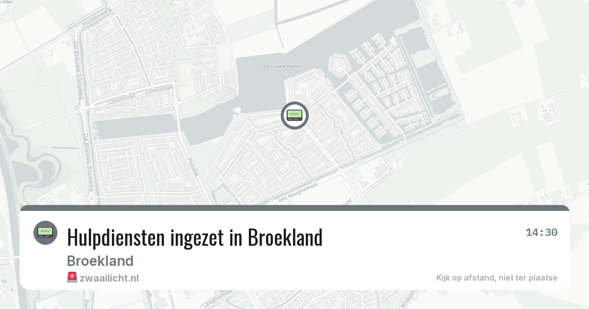 Hulpdiensten ingezet in Broekland — 6 aug 2026 | 🚨 Zwaailicht.nl