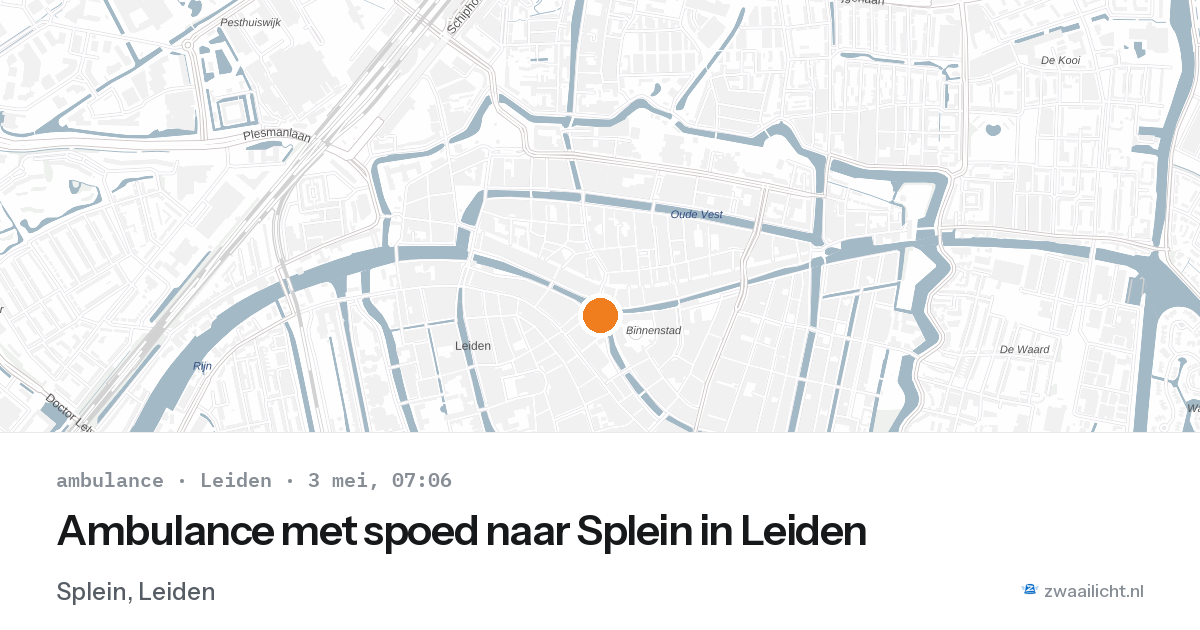 Ambulance met spoed naar Splein in Leiden — 3 mei 2026