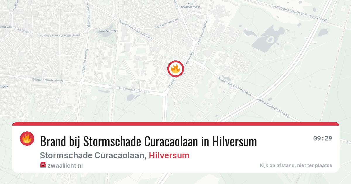 Brand bij Stormschade Curacaolaan in Hilversum — 28 jun 2026