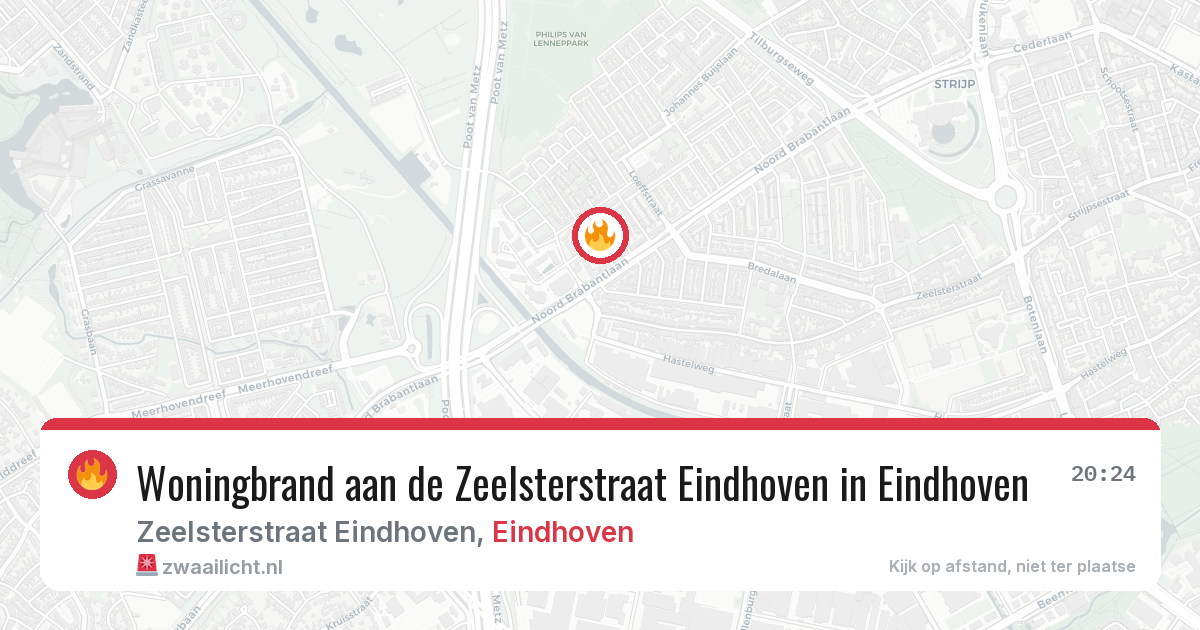 Woningbrand aan de Zeelsterstraat Eindhoven in Eindhoven — 29 jan 2026