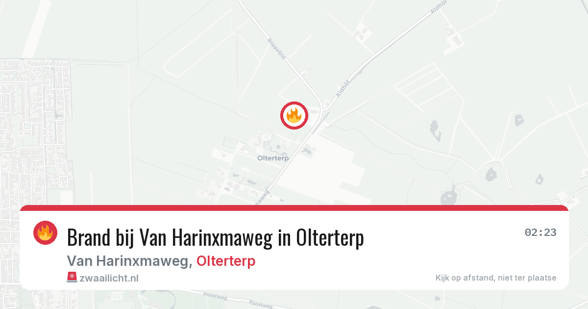 Brand bij Van Harinxmaweg in Olterterp — 15 jun 2026