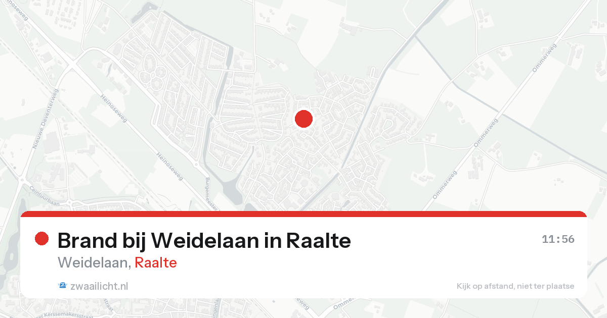 Brand bij Weidelaan in Raalte — 12 aug 2026