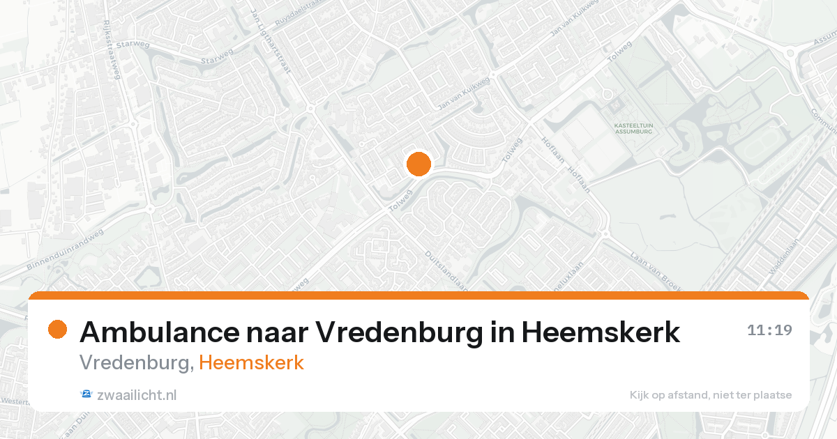 Ambulance naar Vredenburg in Heemskerk — 18 aug 2026