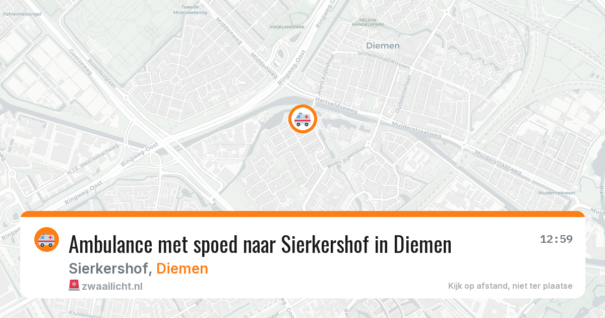 Ambulance met spoed naar Sierkershof in Diemen — 27 jul 2026