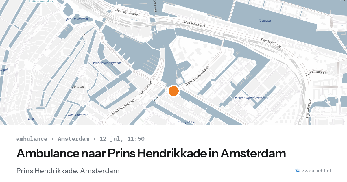 Ambulance naar Prins Hendrikkade in Amsterdam — 12 jul 2026