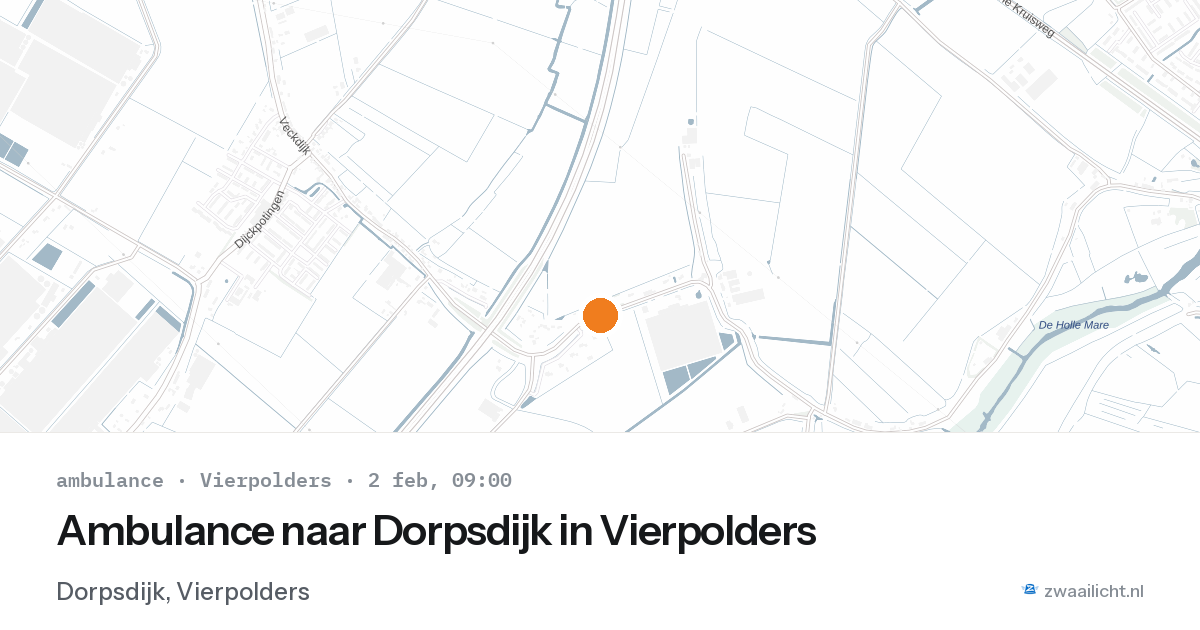 Ambulance naar Dorpsdijk in Vierpolders — 2 feb 2026