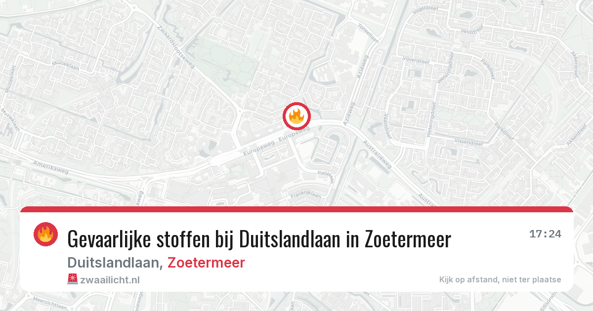 Gevaarlijke stoffen bij Duitslandlaan in Zoetermeer — 4 mrt 2026