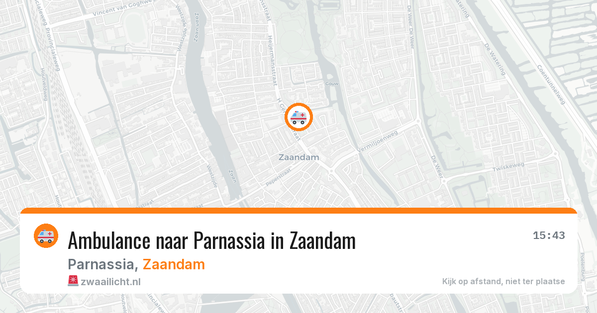 Ambulance naar Parnassia in Zaandam — 3 aug 2026