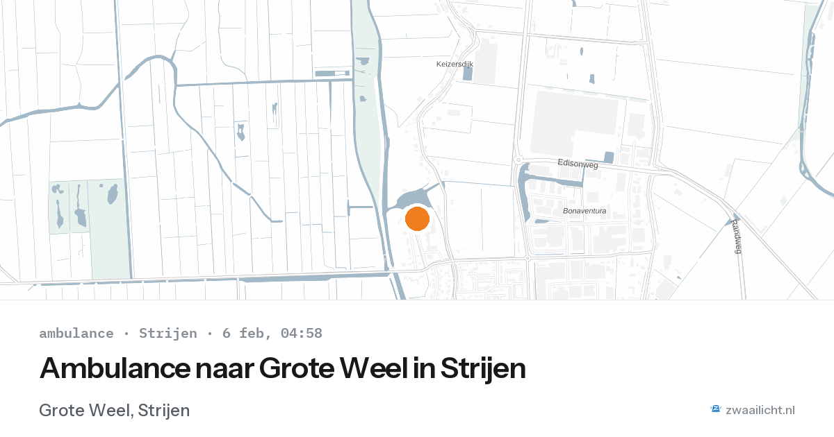 Ambulance naar Grote Weel in Strijen — 6 feb 2026