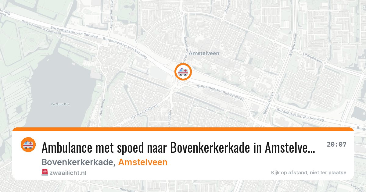 Ambulance met spoed naar Bovenkerkerkade in Amstelveen — 18 jun 2026