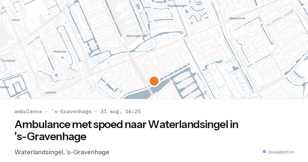 Ambulance met spoed naar Waterlandsingel in 's-Gravenhage — 31 aug 2026