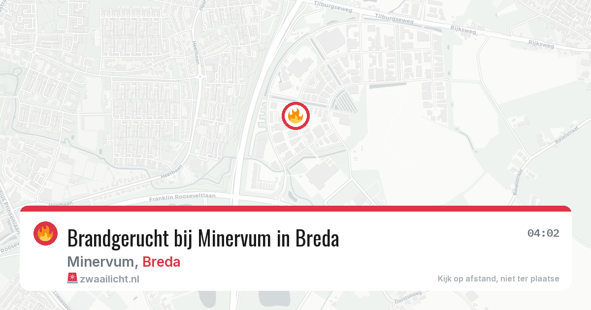 Brandgerucht bij Minervum in Breda — 11 mei 2026